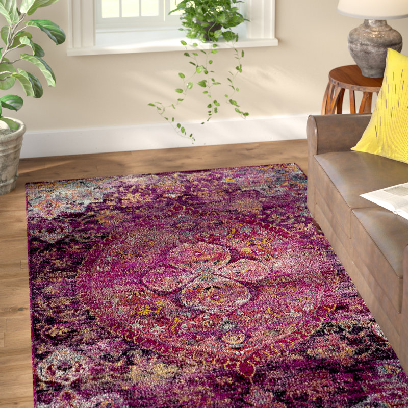 World Menagerie Flori Fuchsia/Purple Area Rug & Reviews Wayfair
